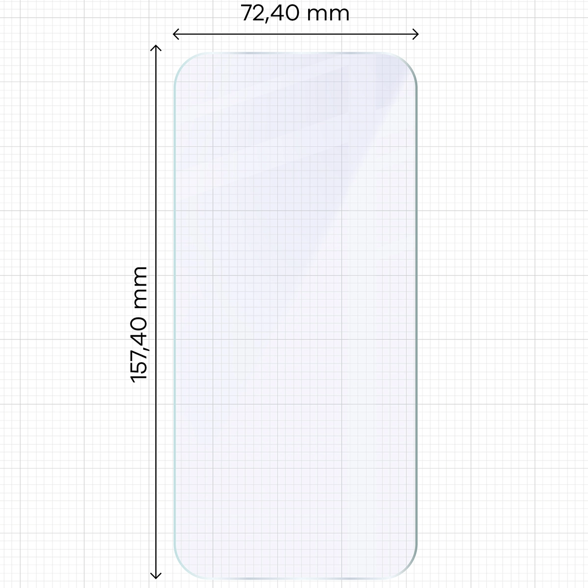 Miarka z wymiarami szkła hybrydowego Bizon Hybrid Mule Duo do Realme 16 Pro 5G